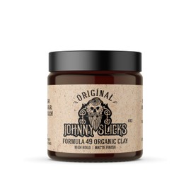 Johnny Slicks Formula 49 Clay All Organic Pomade | Firm Hold & Matte Finish (Promotes Healthy Hair Growth, Helps Hydrate Dry Skin), (2 ounce, Original)
