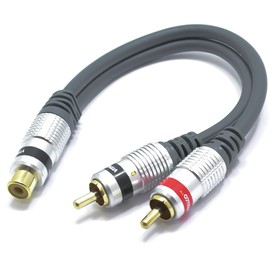 VITALCO RCA to 2x RCA Audio Y Splitter Adapter 1 RCA Female to Two RCA Male Subwoofer Coaxial Y Cable Splitter