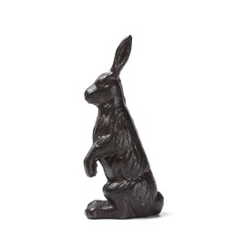 BRASSTAR Cast Iron Standing Rabbit Statue Outdoor Garden Patio Yard Indoor Home Animal Figurine Decorative 7.1''(H) TQGJPT306