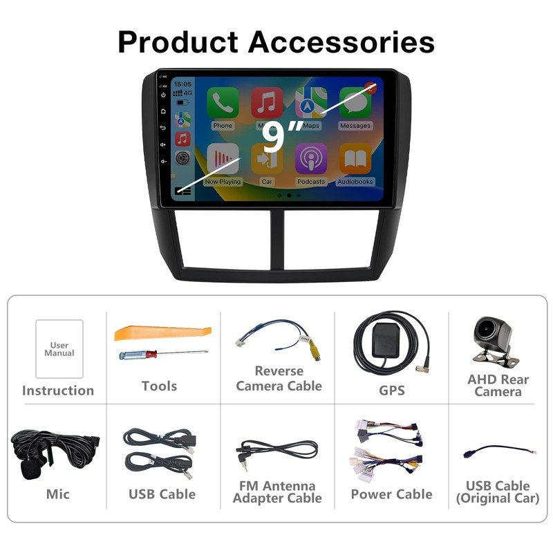 BINIZE Android 13 Touchscreen Car Stereo Compatible with Subaru Forester