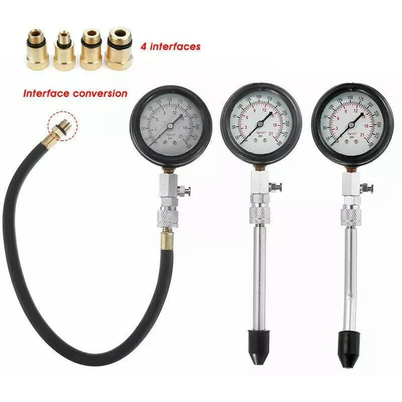 AUTOXBERT Engine Cylinder Compression Tester Gauge Kit Gas Petrol Diagnostic