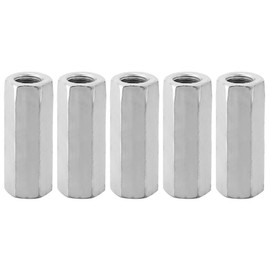 Hilitand 5pcs Long Rod Nut Hex Coupling Nuts Zinc Plated Carbon Steel Hexagonal Sleeve Nut Standoff M12 Threaded Fasteners (M12*50)