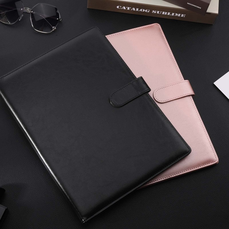Tiankool Padfolio Portfolio Folder Binder-Faux Leather Portfolio Folder with Cover