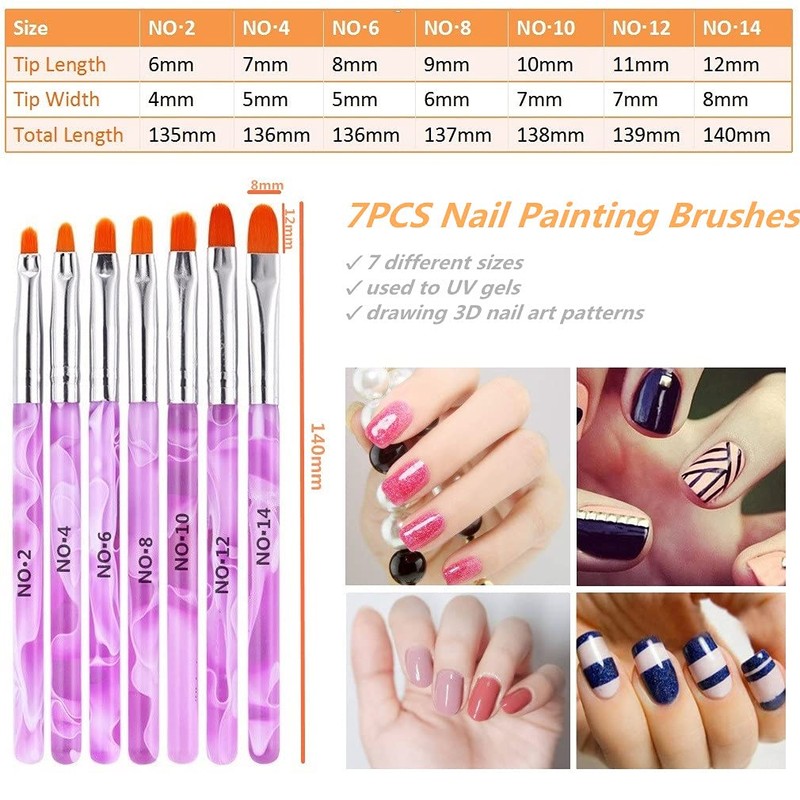 FULINJOY 12Pcs Nail Dotting Tools Set, 5 Pcs Double-end Nail