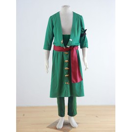 OURCOSPLAY Anime Roronoa Zoro Cosplay Costume 5Pcs (Men S)