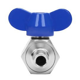 DERNORD 3/8" Hose Barb Ball Valve SS304 Mini Shut Off Ball Valve for Water Gas Fuel Drip Irrigation and Aquariums (Pack of 1)