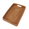 Serving Basket Tray with Handles Rattan Rectangle Large Capacity Durable