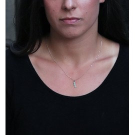 Wild Moonstone California State Necklace - I Love California - 18" (Sterling Silver)