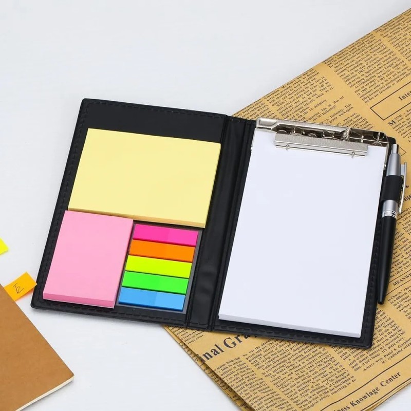 Libreta Ecológica Block Pluma Notas Adhesiva / Personalizar Negro