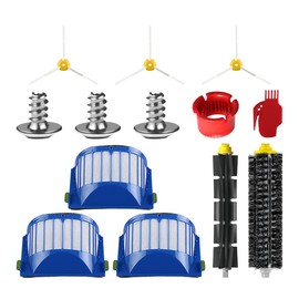 E.LUO Replacement Accessories Kit for iRobot Roomba 600 Series 694 692 690 680 660 665 651 650 614 & 500 Series 595 585 564, 3 Filter, 3 Side Brush, 1 Pairs Bristle and Flexible Beater Brush