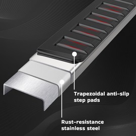 KUIPERAUTO 6 inches Running Board Side Steps Stainless Steel Compatible with 2009-2018 Dodge Ram 1500 Quad Cab