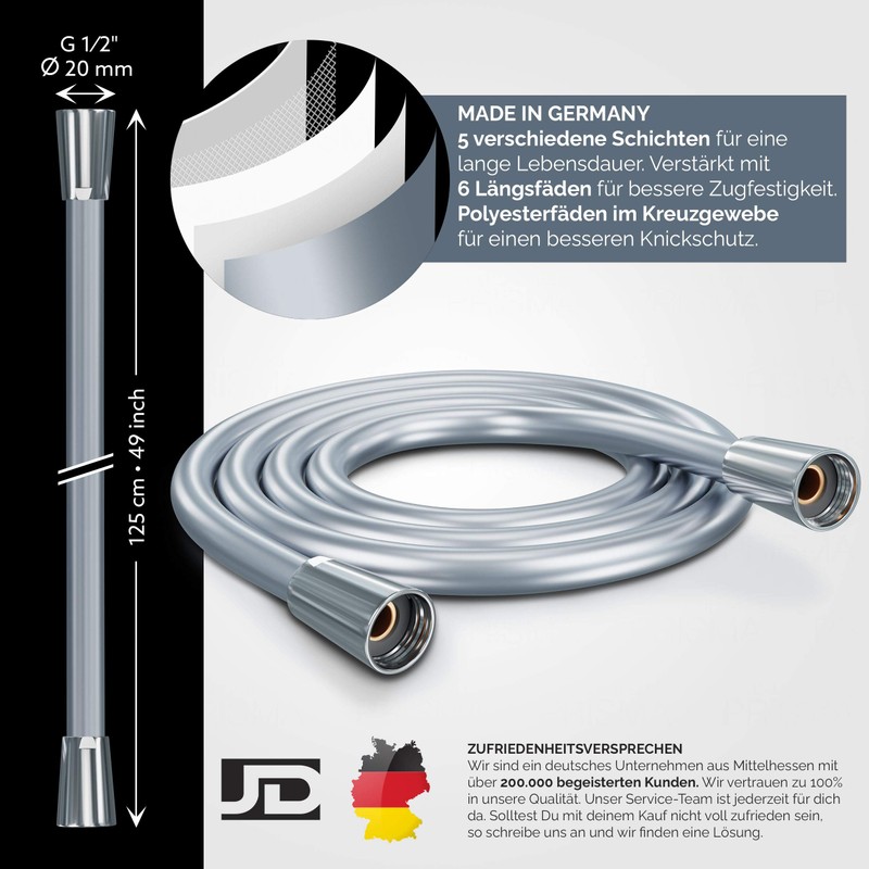 Prisma Premium Shower Hose with Double Anti-Twist Protection Shower hose