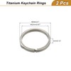 sourcing map Titanium Keychain Rings, 2 Pcs 0.75-inch Split Side