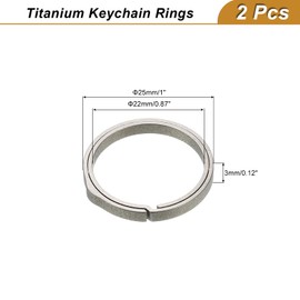 sourcing map Titanium Keychain Rings, 2 Pcs 0.75-inch Split Side Pushing Key Rings Split Key Ring Circle Assorted for Home Car Office Keys Attachment Key Chain, Silver