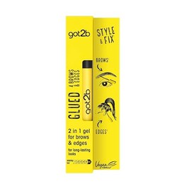Got2B got2b Glued 4 Brows & Edges Gel 2 in 1 16ml, Screaming Hold Brow Gel, Clear Eyebrow Gel for Long-Lasting Looks, Strong Holding Brow Gel got2b, Vegan Formula*, Naturally Derived Ingredients**
