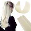 FUOTONBUTY Tape in Hair Extensions Real Human Hair Double Stitched