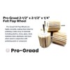 Pro-Graad 5 Pack 2-1/2" X 2-1/2" Felt Flap Wheel with