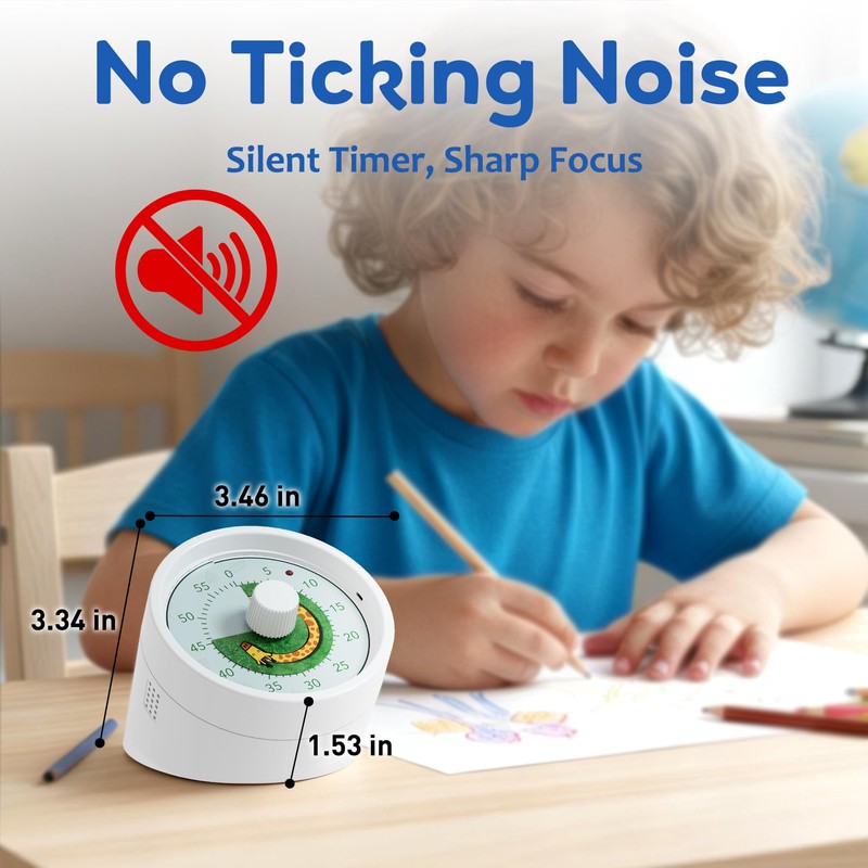 BellMan Visual Timer, 60 Minute Countdown Timer for Kids and