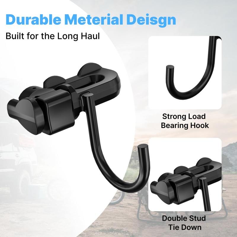 vandrabase 4Pcs L Track J-Hook Double Stud Tie Down Fitting,