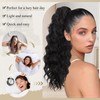PEACOCO Ponytail Extension 16inch Long Synthetic Drawstring Ponytail Afro Curly