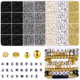 Beads for Bracelets, 5000 Pieces Bead Set, Make Your Own Bracelets with Letters, Friendship Bracelets Making Yourself, Bead Set for Bracelets Necklaces