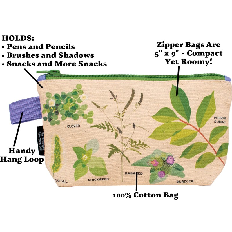 Weed Bag - 9" Zipper Pouch for Pencils, Tools, Cosmetics