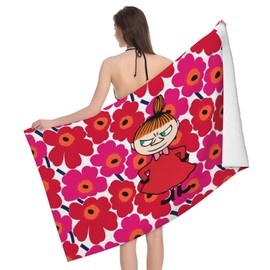 Asamike BTTK328 Bath Towel, Large, Popular, Nordic Fairytale Fairy, Little Mi, Microfiber Bath Towel, Quick Drying, Beach Towel, Fast Absorption, Odor Resistant, Fluffy, Soft, Durable, Bath Accessory, For All Seasons, Home Use, Commercial Use, Gift, Gift, 31.5 x 51.2 inches (80 x 130 cm)