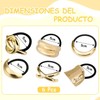 6 Pcs Doradas Hair Ties Accesorios Mujer, Retro Elástico Ligas
