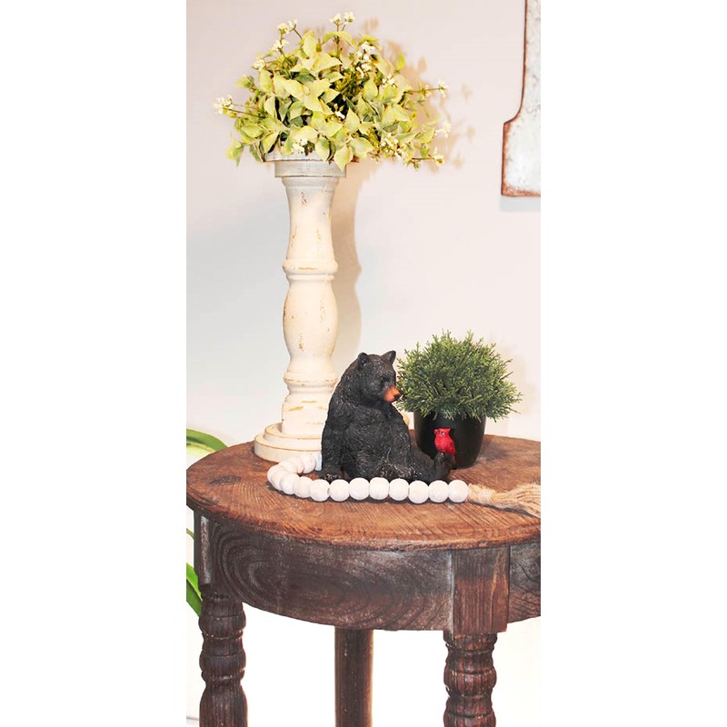The Bridge Collection Black Bear and Cardinal Friend Figurine