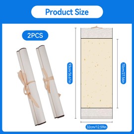 Pack of 2 Chinese Calligraphy Scrolls, 93 x 32 cm, Scroll Rice Paper, Chinese Scroll Calligraphy, Empty Hanging, Empty Painting Scroll, for Chinese Calligraphy, Painting