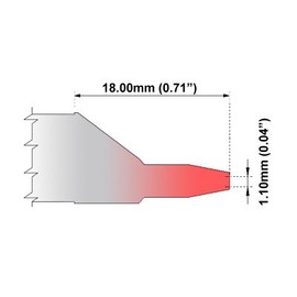 Thermaltronics M80DT004L Desoldering Tip - Inner Diameter 1.10mm (0.04"), Long Reach interchangeable for Metcal STDC-804L