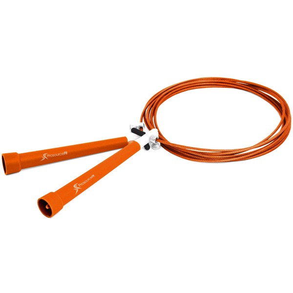 ProsourceFit Speed Jump Rope 10’ Adjustable Length, Super Fast Turning for Crossfit, Cardio, Boxing, Orange
