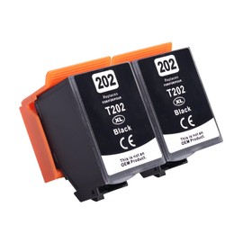 Jhaan 202XL Printer Cartridges Compatible with Epson 202 XL Compatible with XP 6100 Printer Cartridges for Expression Premium XP-6000 XP-6105 XP-6100 XP-6005 (Black, Pack of 2)