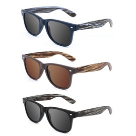 LADEESSE 3 Pack Reading Sunglasses for Men, UV400 Sun Readers Glasses Spring Hinge Outdoor Sunglasses +1.25