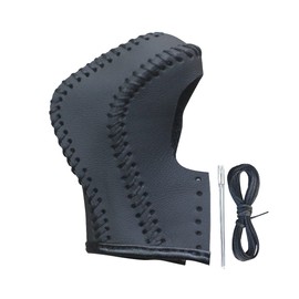 bao hu shen Black Leather Gear Shift Knob Cover for Nissan Maxima Gear Shift Cover/Accessories for Nissan (Black)