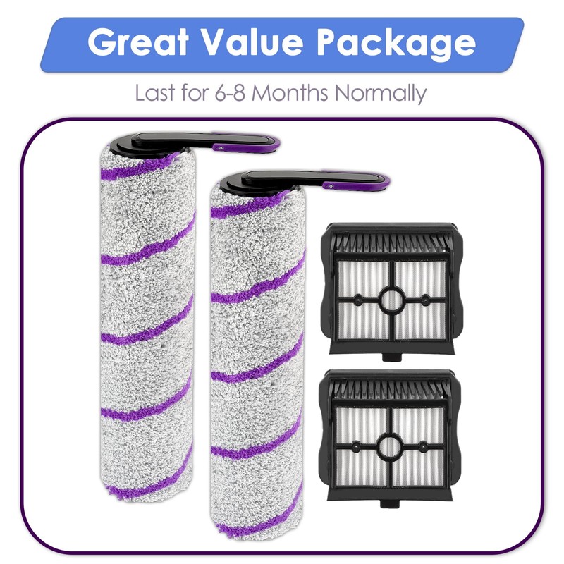 (4 Pack) S20 Pro Replacement Brush Rollers and HEPA Filters