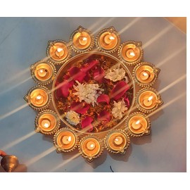 ARTISENIA Urli Bowl for Home Decor | Urali Bowl for Home Metal Handcrafted for Floating Flowers and Tea Light Candles Home,Office and Table Decor| Diwali Decoration Items 14 Inch Diameter