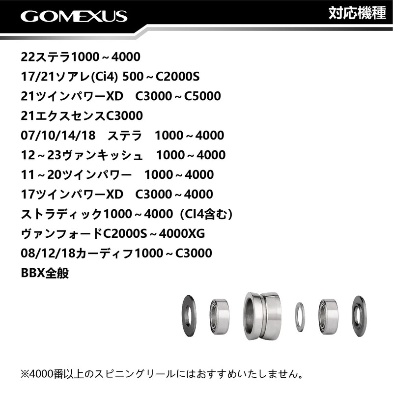 ゴメクサス HS1-TN ラインローラー チタン製 シマノスピニングリール 適用 高回転性 高強度 ステラ ツインパワー