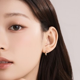 Gold&Deer 14K GF Lume Twist One Touch Ring Earrings White Gold / 골드앤디어 14K GF 루메 트위스트 원터치 링 귀걸이 화이트골드