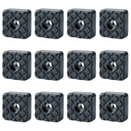 Sayayo Non-Slip Rubber Feet for Garden Furniture Chairs, Floor Protector Pads 22MM*22MM, 12 Pcs Black, EJD200B-12P