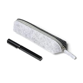Lucky Sign Pencil Case Felt Grey Large Capacity Pencil Case, Grey small