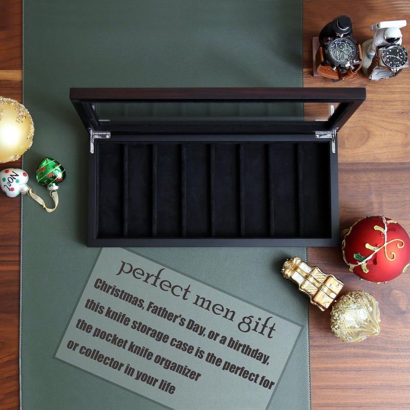 Bonaking Knife Display Case for 8 Pocket Knives - Pocket
