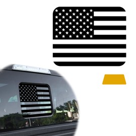 Back Sliding Window American US Flag Vinyl Decal, Auto Styling Compatible with Ford F150 F250 F350 2015 2022 2023, Rear Middle Window American Flag Decal (Black Line)