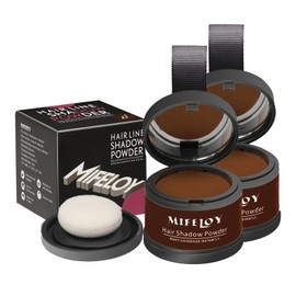 MIFELOY 2 Stück Haaransatz Puder mit Spiegel Schwamm, Braun Unsichtbares Ansatzpuder, Soforteffekt Concealer zur Haarverdichtung für Frauen Männer, Wasserfestes Haar Make-up zum Ansatz kaschieren