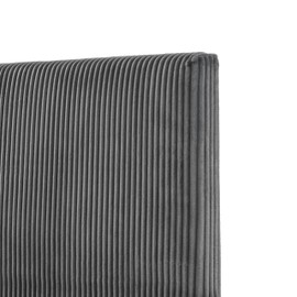 HOMES: Inside + Out Lysandra Modern Corduroy Bed Headboard & Frame Cover Only, Soft Slipcover, No Box Spring Required for Bedroom, Guest Room, Dark Gray