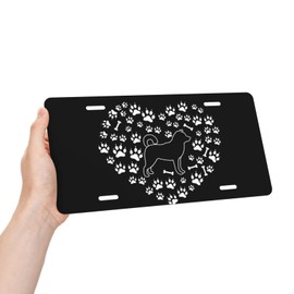 FeHuew Shiba Inu Dog Paw Silhouette License Plate Front Car Decorative Novelty Auto Plate Car Tag Vanity Gift Metal Aluminum Plate for Women/Man 12x6 inch Wall Decor