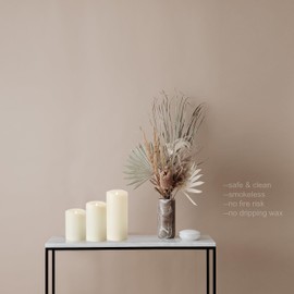 Softflame Flameless LED Candles with Remote Control, 5"x 9.5"Flickering 3D Moving Flame Battery Operated Candles in Real Wax Shell for Indoor Use, Home Decor Ivory