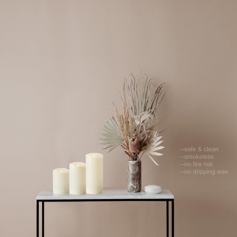 Softflame Flameless LED Candles with Remote Control, 5"x 9.5"Flickering 3D
