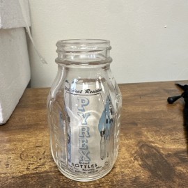 Evenflo Never Used Vintage Pyrex Evenflo USA Clear Glass Baby Bottle 4 oz W/paper Insert
