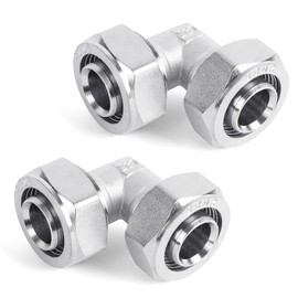 2 PCS 3/4'' Elbow Air Piping Fittings, Air Line Fittings for Compressed Air Line System Kit Brass-Nickel Plated, 200psi Working Pressure